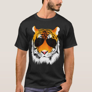 T-shirt Tigre de chat cool avec lunettes de soleil Design