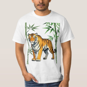 T-shirt Tigre de dessin animé Cadeau Amateur de tigre Oran