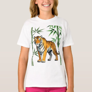T-shirt Tigre de dessin animé Cadeau Amateur de tigre Oran