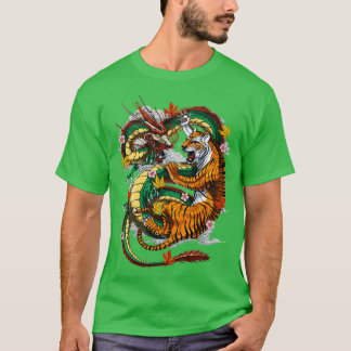 T-shirt Tigre de dragon japonais