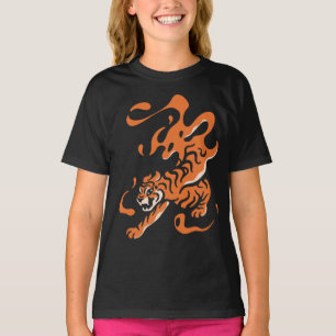 T-shirt Tigre de feu : Design gras asiatique