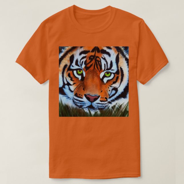 T-shirt Tigre de tigre brûlant brillant gros animal de cha (Design devant)
