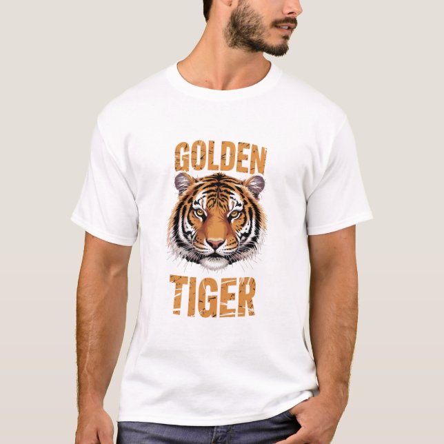 T-shirt Tigre doré à double visage (Devant)