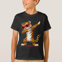 Tigre drôle faisant du dabbing portant des lunette