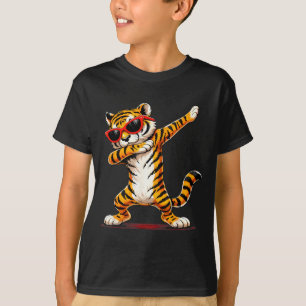 T-shirt Tigre Drôle Faisant le Dab avec des Lunettes de So