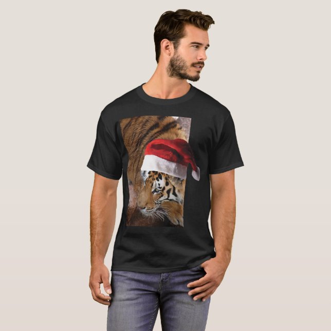 T-shirt Tigre du Bengale de Noël (Devant entier)
