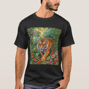 T-shirt Tigre du Bengale Jungle de bambou vibrant