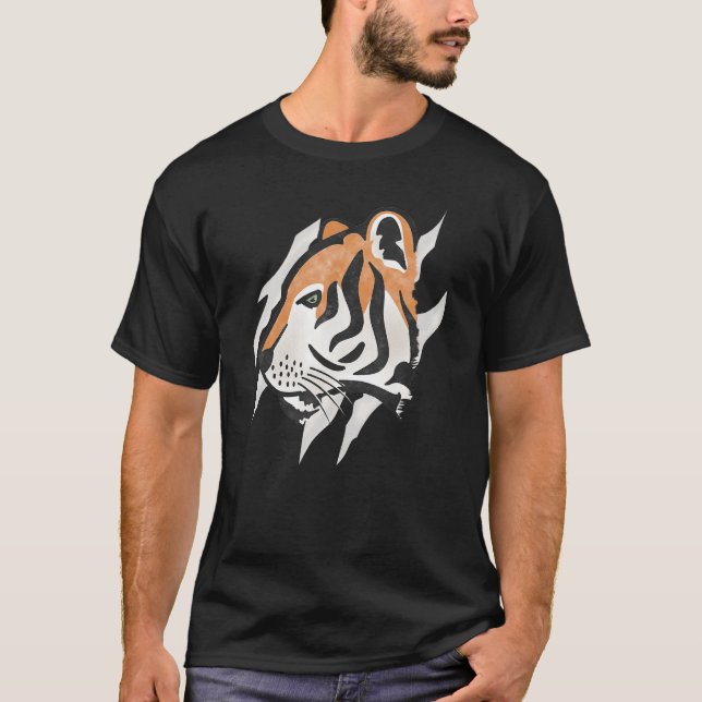 T-shirt Tigre du Bengale Visage et griffes Faune 1 (Devant)