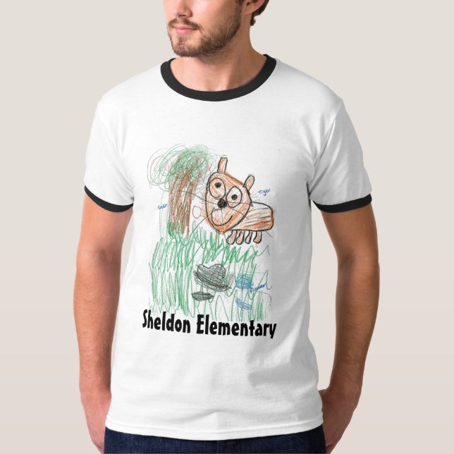 T-shirt Tigre élémentaire d'enfant de Sheldon (Devant)