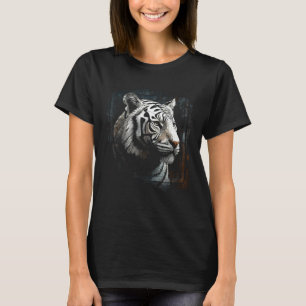 T-shirt Tigre en blanc Artwork Animal Tigre