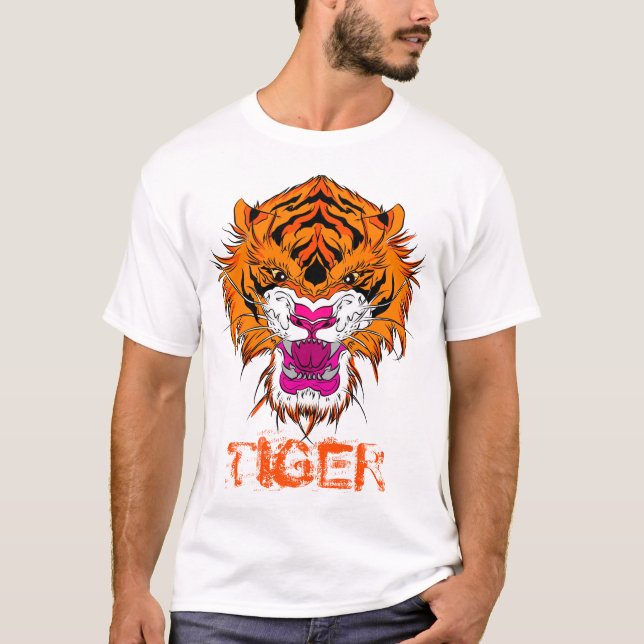 T-shirt Tigre en colère (Devant)