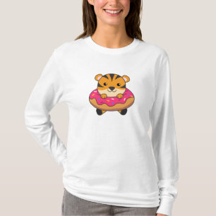 T-shirt Tigre En Donut Mets Animaux Pour Enfants En Donuts