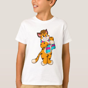 T-shirt Tigre en hiver avec Écharpe