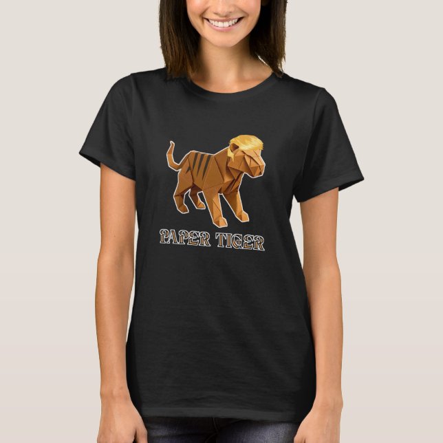 T-shirt Tigre en papier orange (Devant)