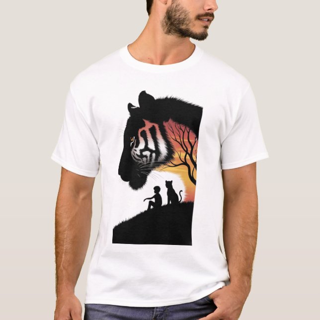 T-shirt Tigre et amis garçons (Devant)