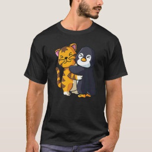 T-shirt Tigre Et Pingouin Cute Zoo Animaux Enlacer