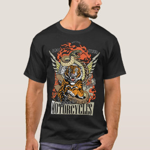 T-shirt Tigre et serpent. Club de moto Speed Motorcycle
