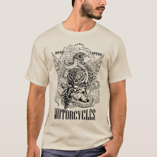 T-shirt Tigre et serpent. Club de moto Speedway