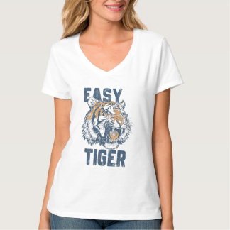 T-shirt Tigre Facile Illustration Drôle d'Animal Sauvage