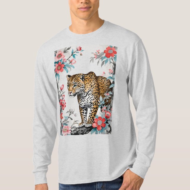 T-shirt Tigre Floral Royal (Devant)
