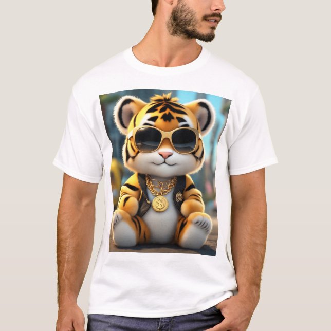 T-shirt Tigre Fluffeux Cute Et Cool (Devant)