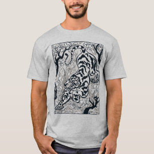 T-shirt Tigre Gris vintage Dans L'Art De La Jungle