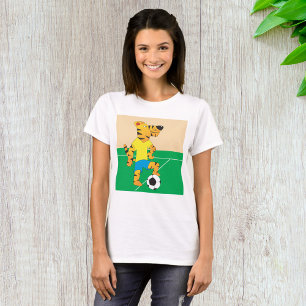 T-shirt Tigre Jouant au Football
