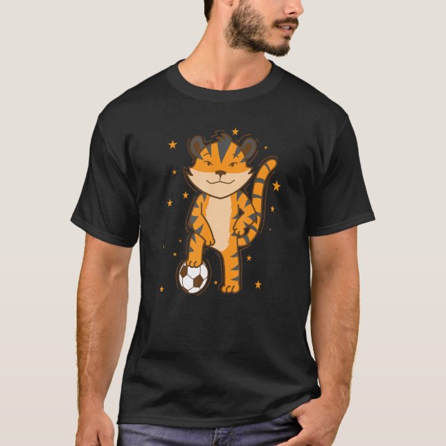 T-shirt Tigre jouer Soccer gros chat (Devant)