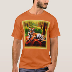 T-shirt "Tigre majestueux au repos dans la nature". Comman