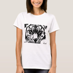 T-shirt Tigre noir et blanc