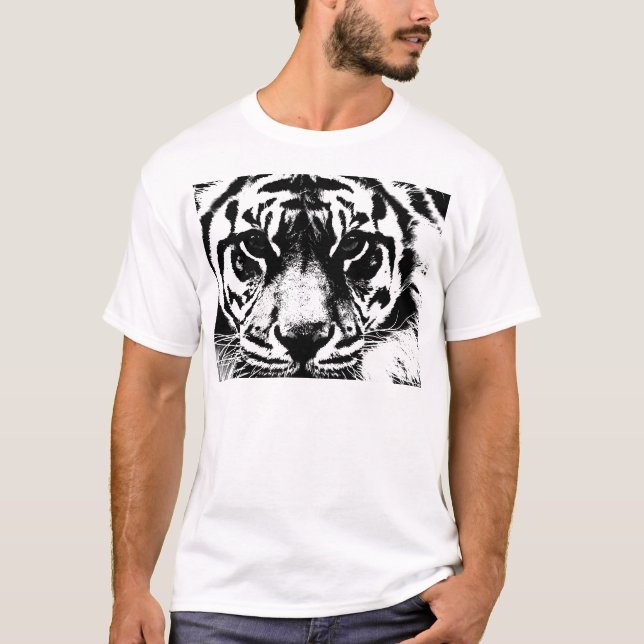 T-shirt Tigre noir et blanc (Devant)
