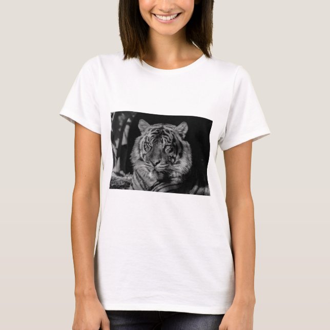 T-shirt Tigre noir et blanc (Devant)