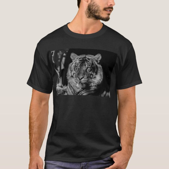 T-shirt Tigre noir et blanc (Devant)