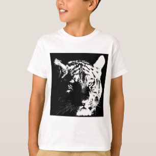 T-shirt Tigre noir et blanc Pop Art