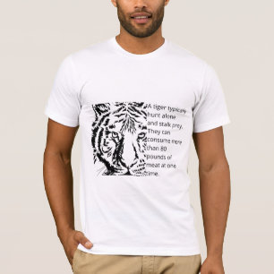 T-shirt Tigre noir moderne avec texte hommes blanc