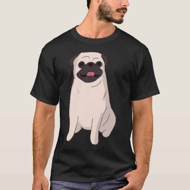 T-shirt Tigre Pug assis (Devant)
