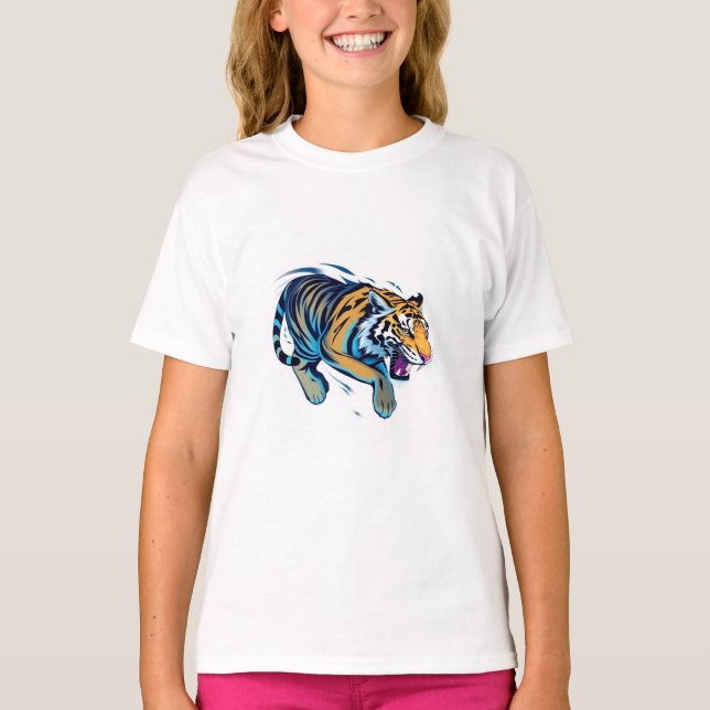 T-shirt Tigre qui saute (Devant)