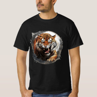 T-shirt Tigre Roaring - Cercles gris