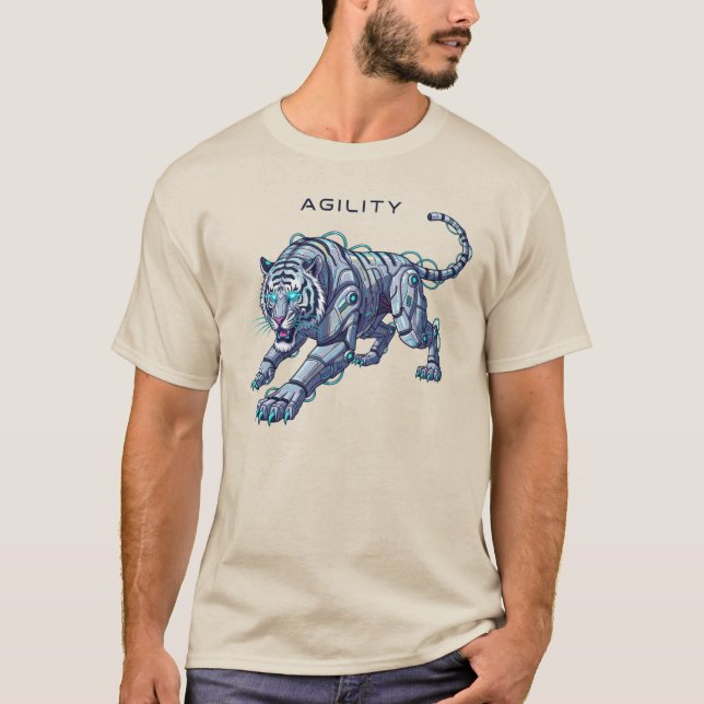 T-shirt Tigre Robotique Futuriste (Devant)