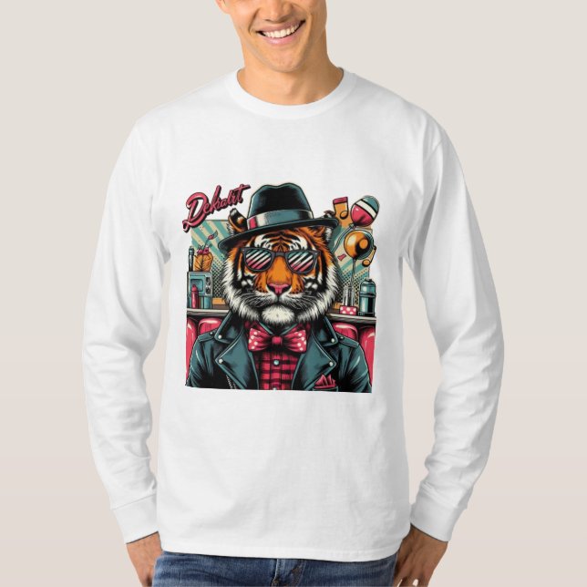 T-shirt Tigre Rockabilly : Le Féroce Gentleman du Diner (Devant)