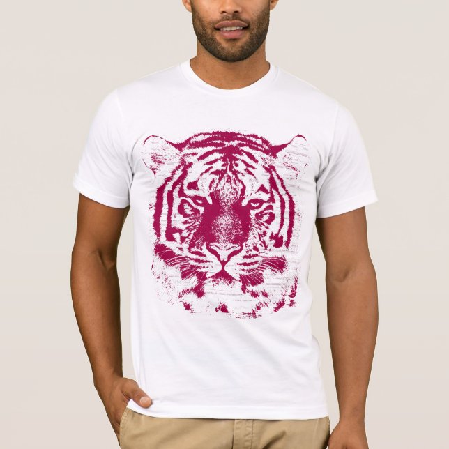 T-shirt Tigre rouge et blanc visage (Devant)