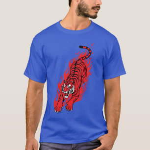 T-shirt Tigre Rouge Flamboyant – Chemise de la Bête de Feu