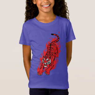 T-Shirt Tigre Rouge Flamboyant – Chemise de la Bête de Feu
