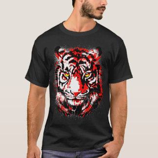 T-shirt Tigre rouge Tigre réaliste yeux