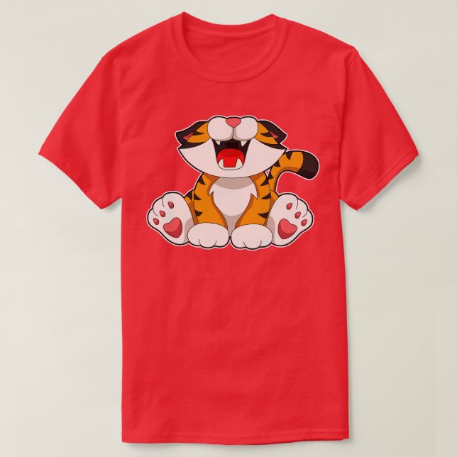 T-shirt Tigre rougissant (Design devant)