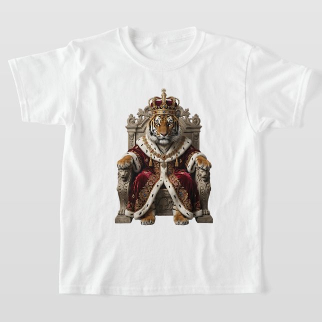 T-shirt Tigre royal monarque sur un trône doré (Poser)