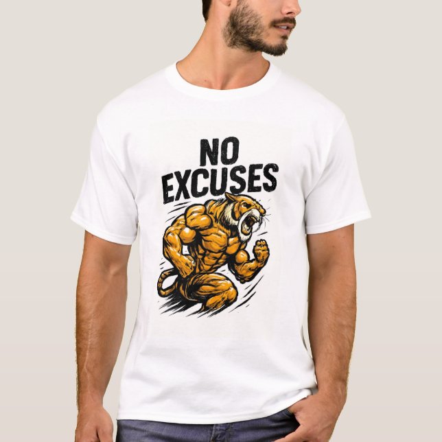 T-shirt tigre rugir avec muscle (Devant)