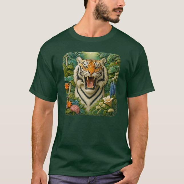 T-shirt Tigre rugissement puissant (Devant)