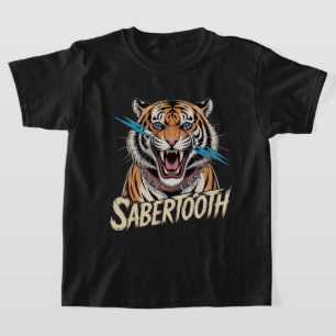 T-shirt Tigre Sabretooth Streetwear Graphique