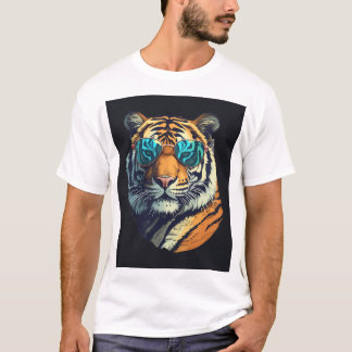 T-shirt "Tigre sauvage et Cool avec lunettes de soleil Tee